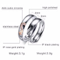 Colored White Gold Couple Lovers Engagement Rings For Men And Women